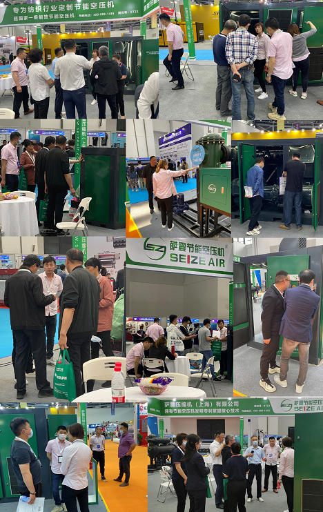 薩震展臺現場，銷售精英們與客戶洽談